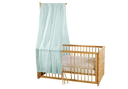Bio Baby Betthimmel 100% Bio-Baumwolle (kbA) GOTS zertifiziert, Morgennebel, 115 x 300 cm