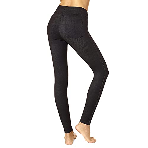 No Nonsense Women's Stretch Denim Leggings with Pockets - Image 3