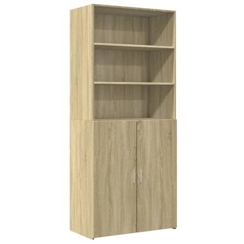 vidaXL Highboard, Sideboard mit Stauraum, Hochschrank Lagerschrank für Wohnzimmer, Beistellschrank Mehrzweckschrank, Sonoma-Eiche Holzwerkstoff