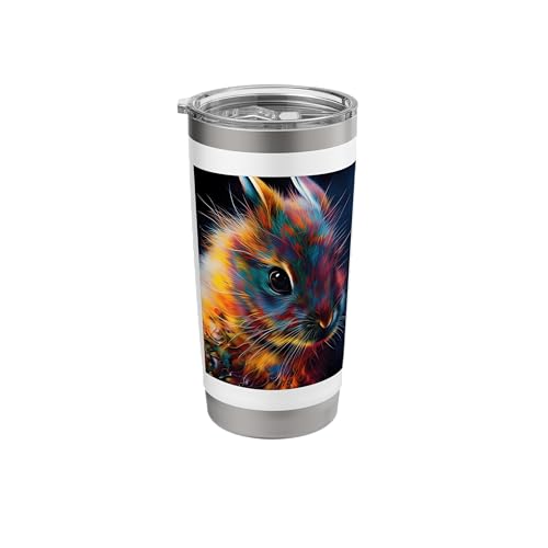Chinese Lunar Year Zodiac Sign Easter Bunny Digital AI Art Stainless Steel Insulated Tumbler