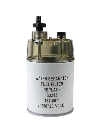 Fuel Filter Water Separator with Clear Bowl for Marine Outboard Motors, Compatible with Mercury, MerCruiser, Quicksilver, Yamaha, Suzuki, Volvo Penta, Honda, Tohatsu, Sierra, Replaces S3213