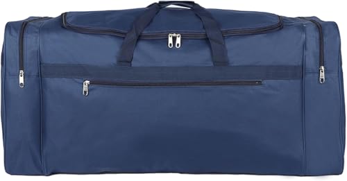 Plegable Bolsa de Viaje Extra Grande de Mano Equipaje Equipado Weekender Tela Multi Bolsillos Hombro 90 * 40 * 40 cm Capacidad de 144L XXL (Blue)