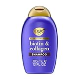 OGX Thick & Full + Biotin Collagen Extra Strength Volumizing Shampoo with Vitamin B7 Hydrolyzed Wheat Protein for Fine Hair. Sulfate-Free Surfactants Thicker, Fuller Hair, 13 Fl Oz