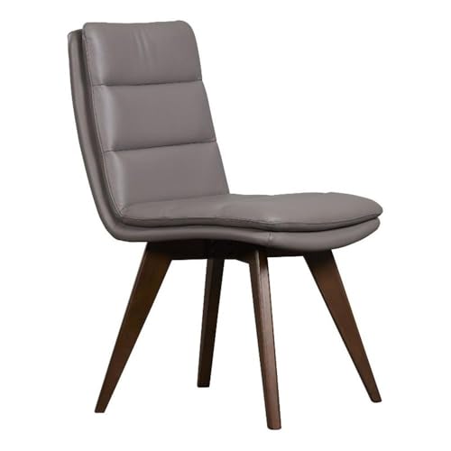 Porter Designs Castor Genuine Leather Dining Chair in Gray (Set of 2)