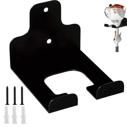 CUVZORA Support Mural pour Chambres de Gazon, Support en Acier Haute résistance, Anti-Rouille et résistant aux intempéries, Montage Simple avec Accessoires complets pour Garage et Jardin (Noir)