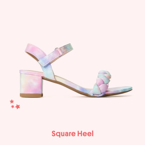 Image of FabKids Girls Braided Open Toe Ankle Strap Flat Lightly Padded Sandals Summer Holiday Party Dress Shoes for Toddler Little Kid Big Kid