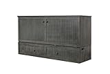 Mega Solutions Murphybedz Tuscany Murphy Cabinet Chest Bed with Charging Station 6 Inch, King (Galaxy Grey)