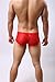 Men's Sexy Lace Boxer Briefs Sissy See-Through Underwear Thong Panties Low Rise Breathable Transparent Soft Underpants (Red,XX-Large)