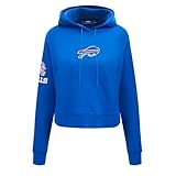 Pro Standard Womens NFL Buffalo Bills Classic Chenille Cropped Kapuzensweatshirt Royalblau Blau 2XL