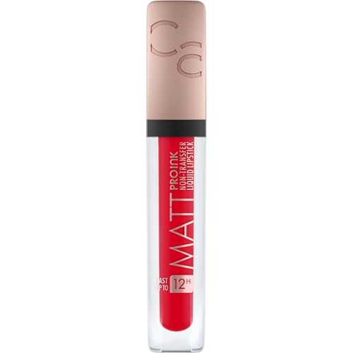 CATRICE Matt Pro Ink Non-Transfer Liquid Lipstick, Lippenstift, Nr. 090 This Is My Statement, rot, mattierend, langanhaltend, schnelltrocknend, matt, intensiv, farbintensiv, vegan, ohne Alkohol (5ml)