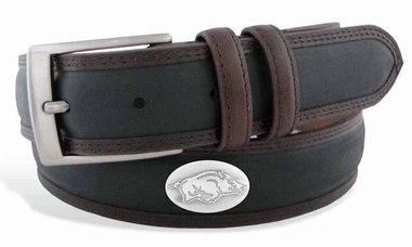 ZeppelinProducts UAR-BBLPS-BLK-34 Arkansas Concho Two Tone Leather Belt44; 34 Waist