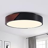 Qamra Modern Flush Mount Ceiling Light, 3-Light E12 Wood Close to Ceiling Lighting Fixture, Acrylic