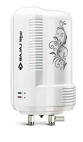 Bajaj New Majesty Instant 3 Litre, 4.5 KW Verical Water Heater (White) Wall mounting Bajaj New Majesty Instant 3 Litre, 4.5 KW Verical Water Heater (White) Wall mounting