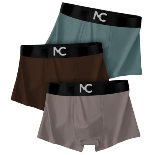 Image of Men's Microfiber Boxer Briefs for Men | Ultra Soft, Breathable, Moisture Wicking Stretch Trunks | Anti-Chafing Comfort | Elastic Waistband Pack of 3
