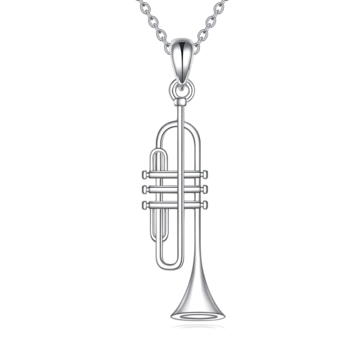 YFN Musical Instrument Necklace Sterling Silver Music Lover Pendant Jewelry Gifts for Women Men