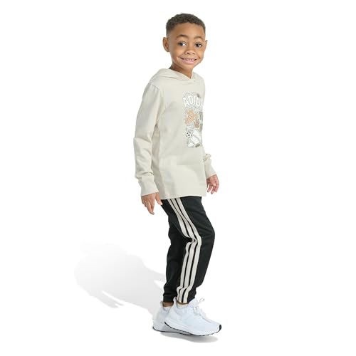 adidas Boys 2-piece Long Sleeve Hooded Graphic Cotton Tee & Jogger Set3
