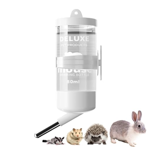 KJOET ハムスター給水ボトル 80ml 吊り下げ ハムスター水飲み 小動物用ウォーターボトル ハムスターウォーターボトル ハムスター用ウォーターボトル ハムスターフィーダー水飲み場 モルモット、バニー、チンチラ、ウサギ 自動ハムスターウォーターボトル