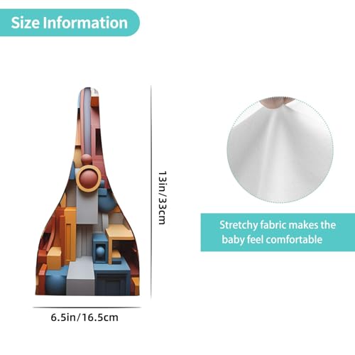 Colorful Cube Space Print Newborn Baby Hat, Soft Top Knotted Beanie Cap, Cute Infant Headwear for 0-6 Months Welcome Party4