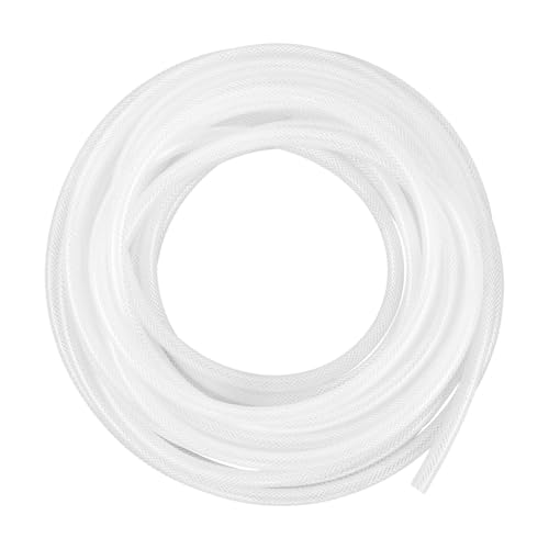 findmall 1/4 Inch ID x 50 FT Clear Braided PVC Hose - Heavy Duty Reinforced High Pressure Flexible Tubing 250 PSI, for Water, Air, Industrial Use
