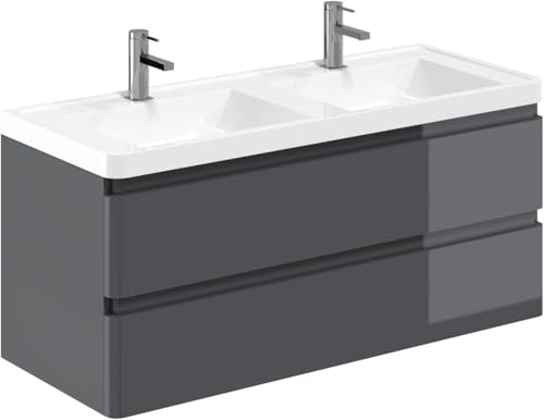 Image of Go Bathrooms Wall Hung Vanity Unit 1200mm Anthracite Double