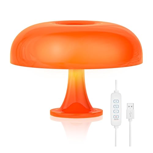 Consejos para Comprar Lamparas de mesa los 5 mejores. 48 TEZXSAEW Lámpara de Mesa Recámara,Lámpara de Noche Vintage con Diseño Italiano de Champiñón Moderno,3 Colores Ajustables y 10 Niveles de Brillo,Antideslizante para...