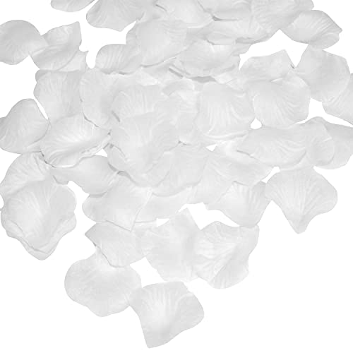 Millennial Essentials 1120 Pcs Artificial Silk Rose Petals Flower Petals For Wedding Decoration Party Valentine’s Day (White) #TOP29