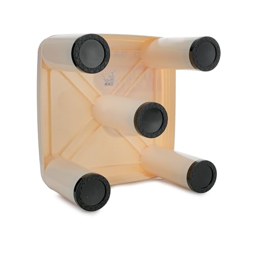 Image of Nayasa Strong Stool | Durable Plastic Stool | Ideal for Office Use, Kitchen and Bathroom Use, Shops and, Hospital Use, Plastic Stool for Home Use | Cream