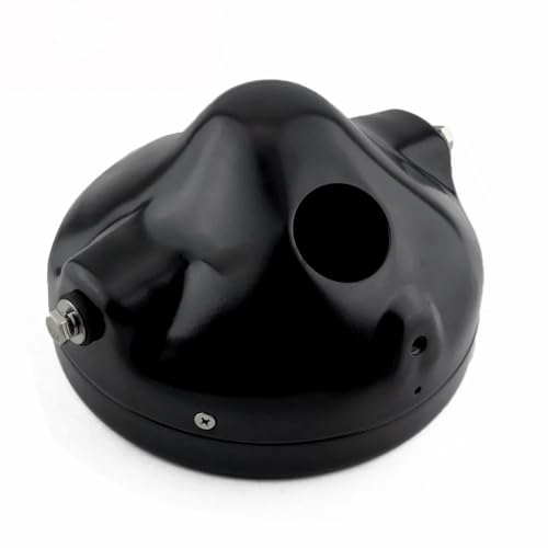 Seau pour moto de 7 pouces avec couvercle de boîtier de phare noir