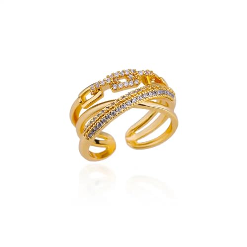 Bague réglable pour femme avec chaîne torsadée, le cadeau de mariage idéal