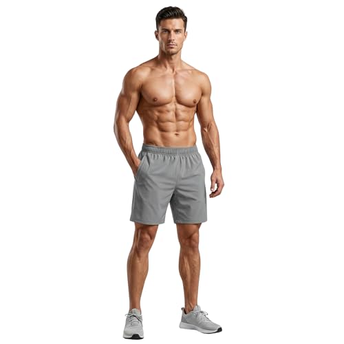 Image of NINQ Workout Half Pant for Man | Gym Shorts for Men with Drawstring Waist & 2 Zipper Pockets | Stylish Lightweight Shorts Pant for Men Sports