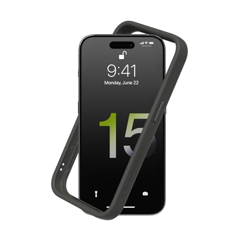 RHINOSHIELD Funda Bumper compatible con [iPhone 15 Pro Max] | CrashGuard - Funda con Tecnología de Absorción de Golpes - Resistente a Impactos de más de 3.5 Metros - Grafito