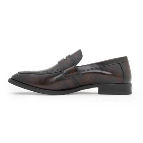 Image of Red Tape Men's Formal Shoes Teak Leather Round Toe Slipon Flexible Support