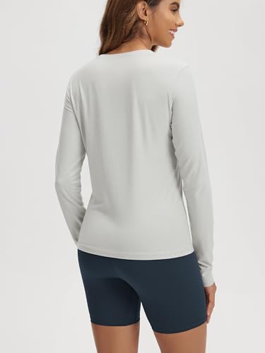 Image of ODODOS Women's Long Sleeve T-Shirt - Ultra Soft odSTRATUM Tech Performance Top UPF 50+ Breathable Crew Neck Pullover
