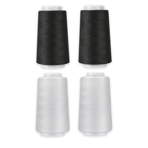 Set de Hilos para Coser Negro y Blanco 4 Conos 3000 Yardas miniatura 1