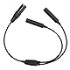 Universal Aviation Headset Adapter Cable, GA Dual Plug to 5 Pin XLR Audio Panel Adapter with ABS and Meta Material Plug and Play Compatible with GA Headsets