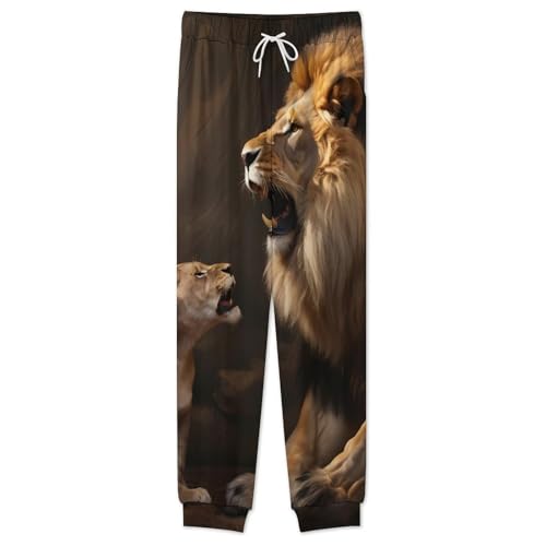 King Lion Men's Pajamas Sets Round Neck Long Sleeve Shirts And Bottoms 2 Piece Pjs Loungewear4