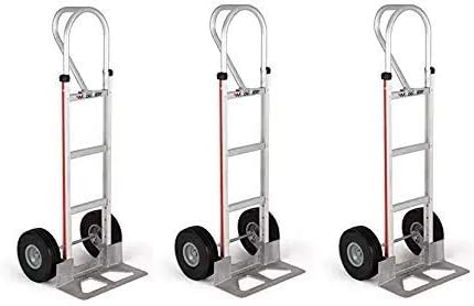 Magliner HMK15AUAC Aluminum Hand Truck, Vertical Loop Handle, 18" x 7-1/2" Aluminum Diecast Nose Plate, 500 lb Capacity (Thrее Расk) (Thrее Расk)