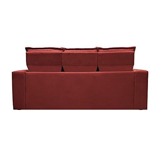 Sofá 3 Lugares Retrátil e Reclinável Cama Inbox Slim 2,00m Velusoft Vermelho