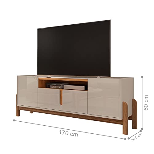 Conjunto Mesa de Centro e Rack Constanzia Off White Cedro