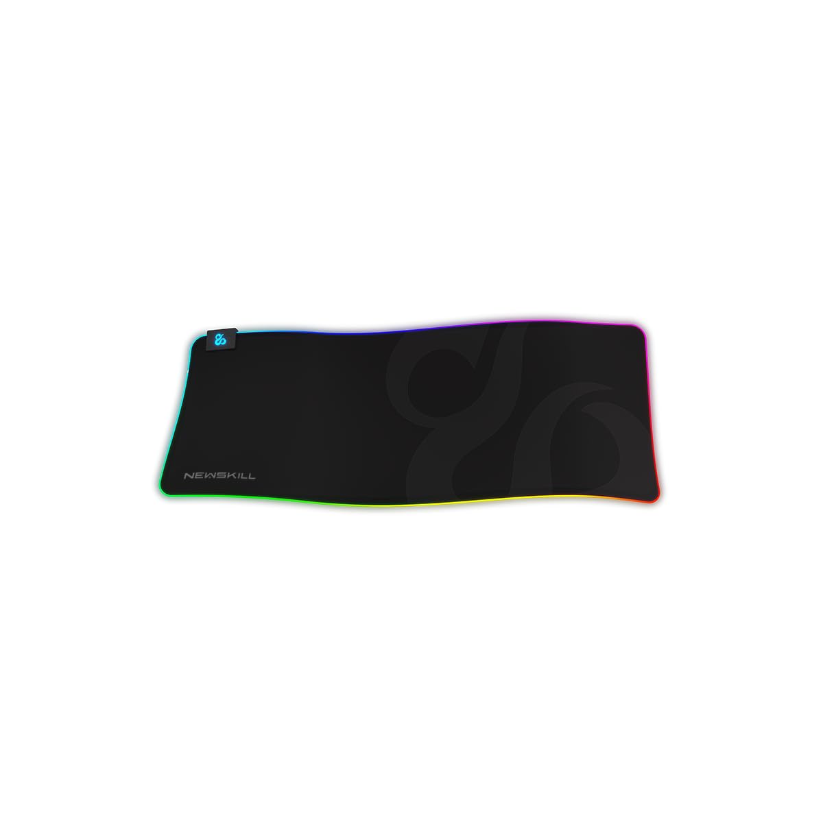 Newskill Nemesis V2 Tappetino Gaming RGB con base in gomma naturale e superficie in microfibra (retroilluminazione RGB intorno alla base) - XL - Nero