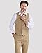 MAGE MALE Men's Pinstripe Suit 2 Piece Vest and Pants Set Wedding Groomsmen Summer Slim Fit Formal Prom Tuxedo Khaki