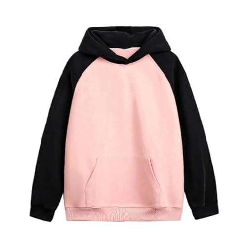 Men Contrasting Color Soft Heavy Hoodies Lazy Wind Loose Couple Sweatshirt2