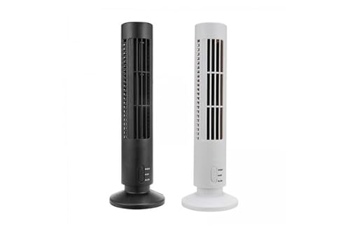 HomeVibe USB Vertical Bladeless Mini Air Conditioner Cooling Tower Fan in White (UK)