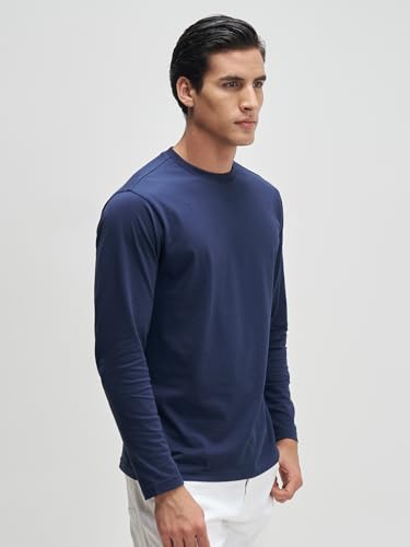 Image of XYXX Men's Solid Cotton T-Shirt | Round Neck Tshirt | Full Sleeves | Solid-Regular Fit Tshirt for Men