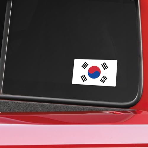 Image of World Country Flag Decal Stickers - Two Pack - for Cars Windows Bumpers Laptops Tablets Tumblers Cups Walls (South Korea)