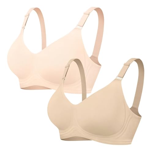 Vertvie Jelly Bra No Underwire Seamless Push Up Full Coverage, NUD/SEM, S - image 1