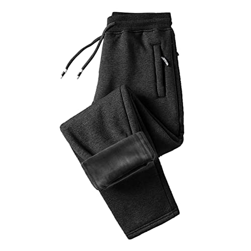 Pantalon de jogging doublé polaire hommes survêtement thermique coton chaud