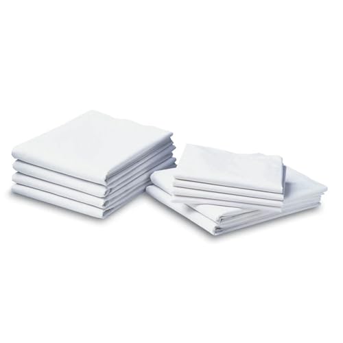 Textile Topia T-180 White Draw Sheets Cotton-Polyester Blend Easy to Wash Commercial Quality for Healthcare & Hospitality (12 54x72)