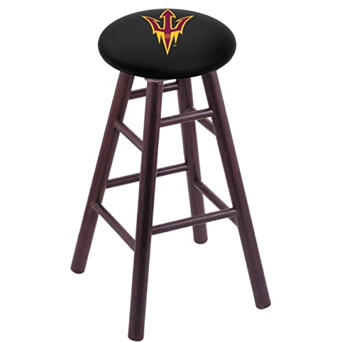 Holland Bar Stool Co. Oak Extra Tall Bar Stool in Dark Cherry Finish with Arizona State (Pitchfork) Seat by The