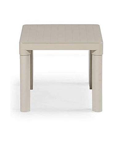 ALTIGASI Table basse, couleur taupe pour extérieur, modèle Tip en résine, dimensions 47 x 47 x 38 cm, fabriqué en Italie